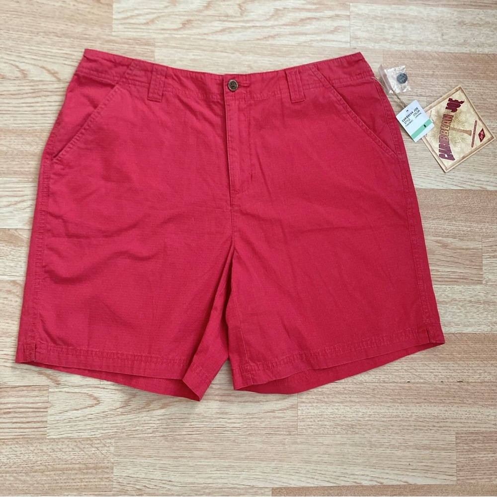NWT Caribbean Joe Cardinal Red Ripstop 7” Bermuda Shorts